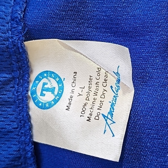 Texas Rangers #32 Hamilton Blue, Red, White 100% Polyester Button Up Y-L Jersey - Picture 5 of 5